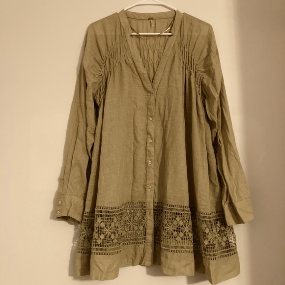 Free People Top with crochet detail - Picture 3 of 11